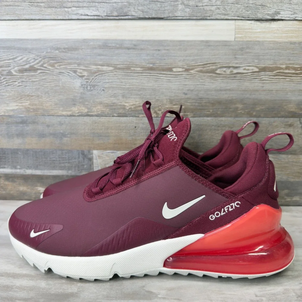 Nike Air Max 270 G Mens Size 11.5 Golf Shoes Spikeless Burgundy Red CK6483-600